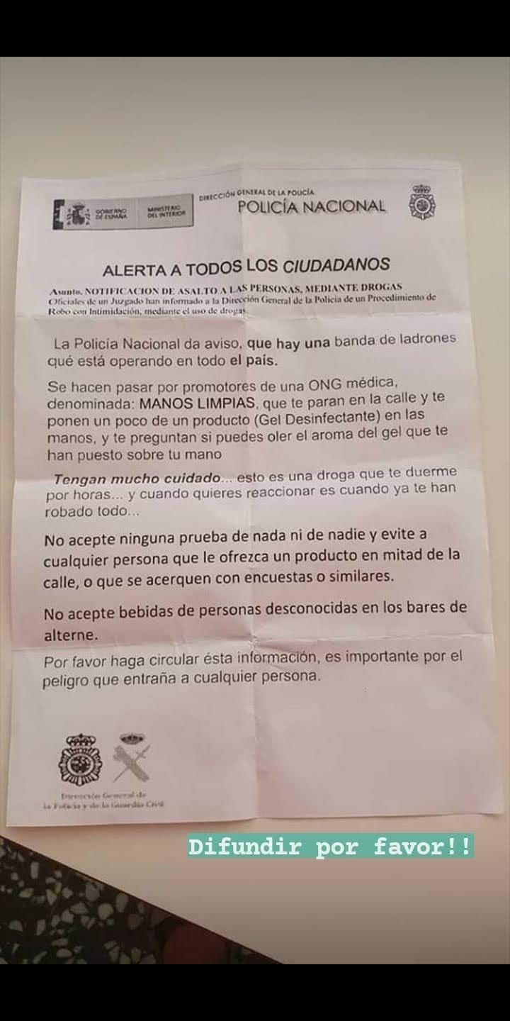 “advertencia Policial” Asociación De Militares Españoles 1140